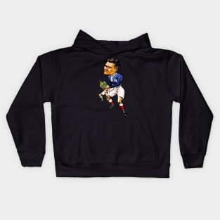 Vintage French Rugby Player Kids Hoodie